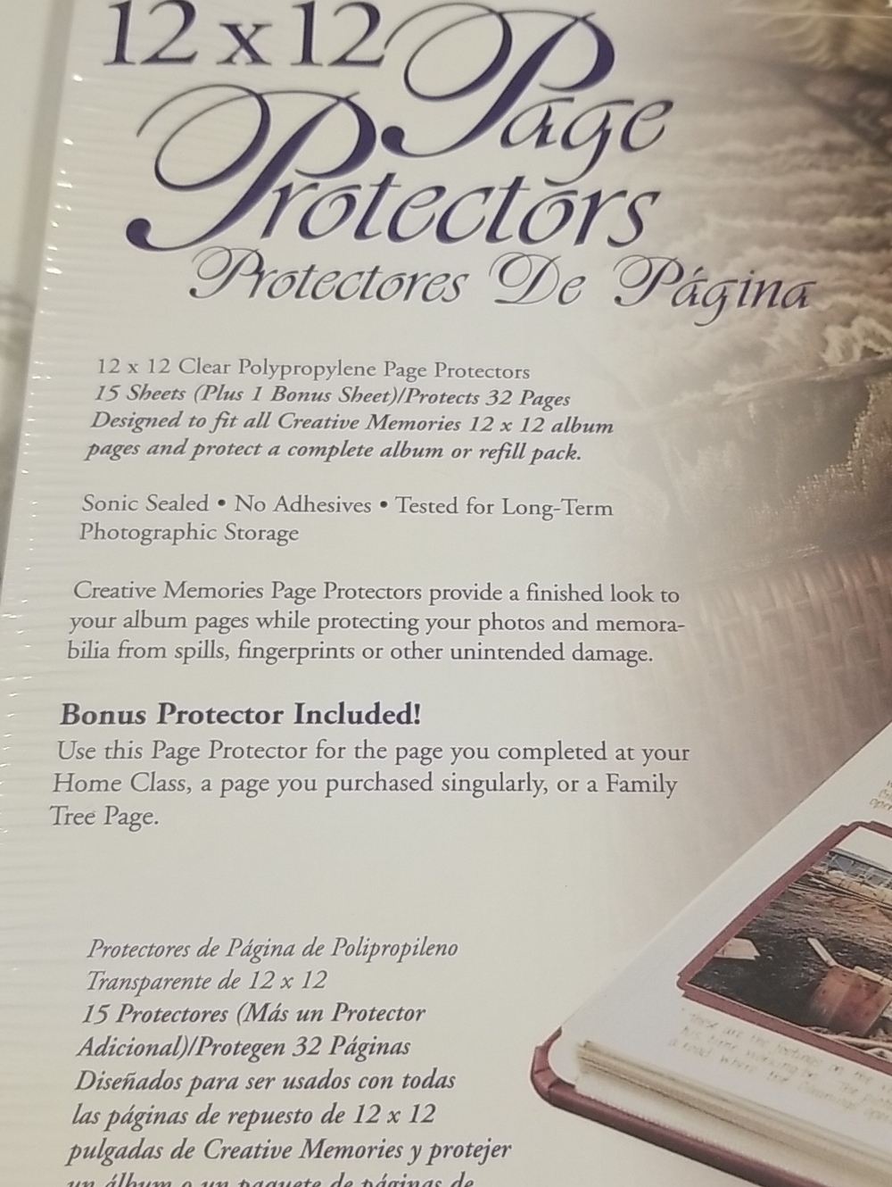 Creative Memories 12x12 Page Protectors Clear